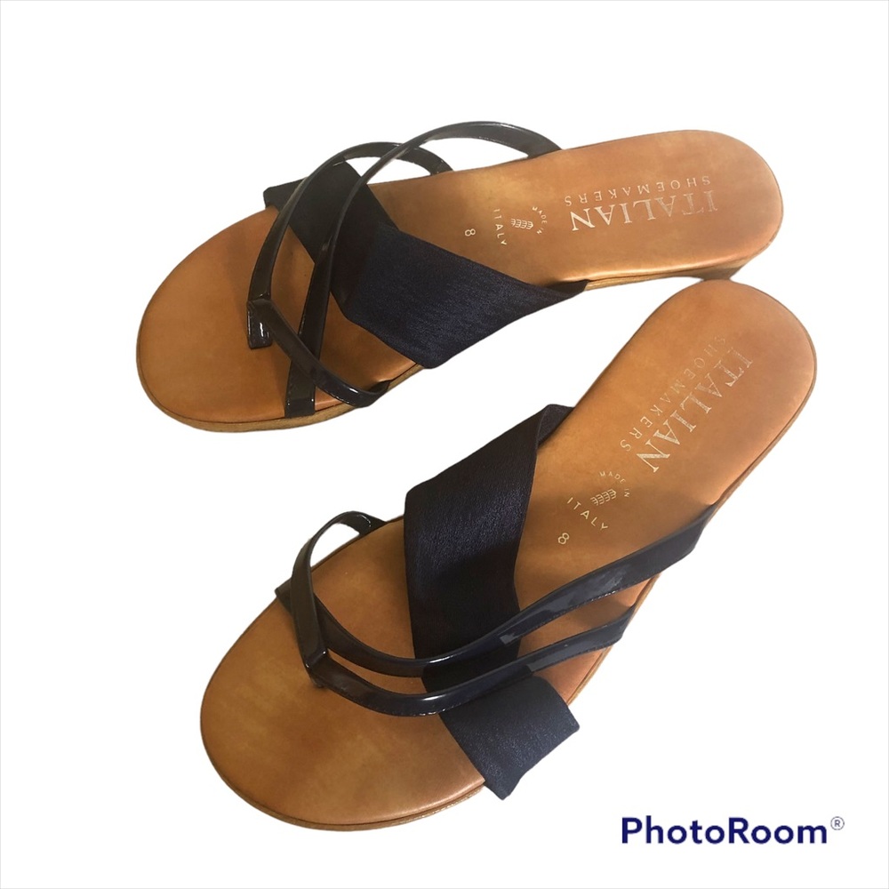 💙Navy Italian Shoemaker Sandals Size 8